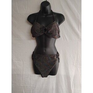 NOBO No Boundaries Womens Juniors Lurex High Waisted Swim Large (11-13) Bikini